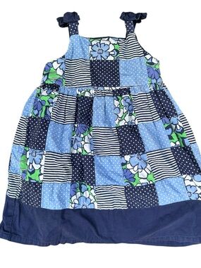 Toddler Girls Patchwork Dress Navy Gymboree Spring Prep 3T